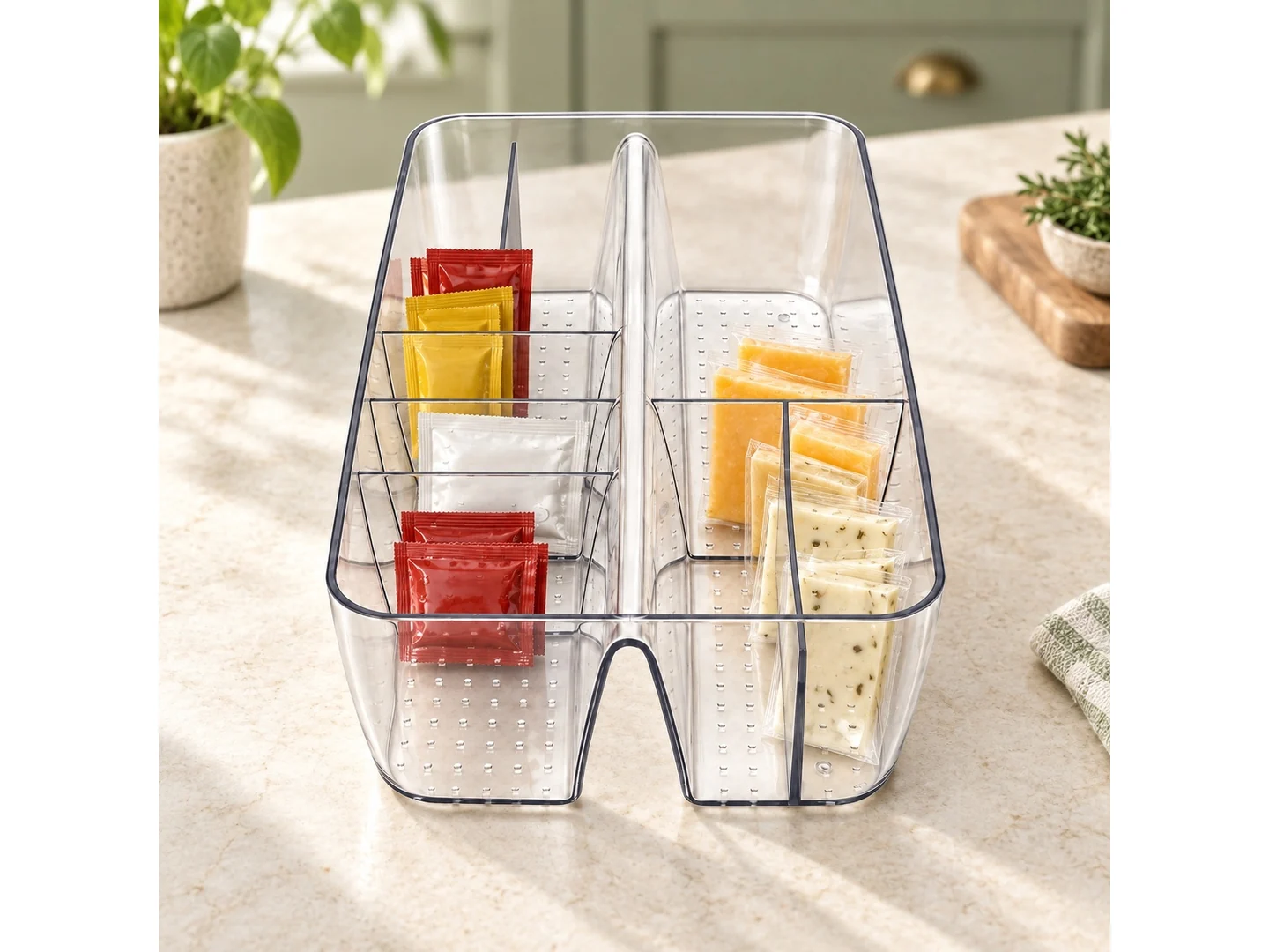 Divided PET Storage Bin
