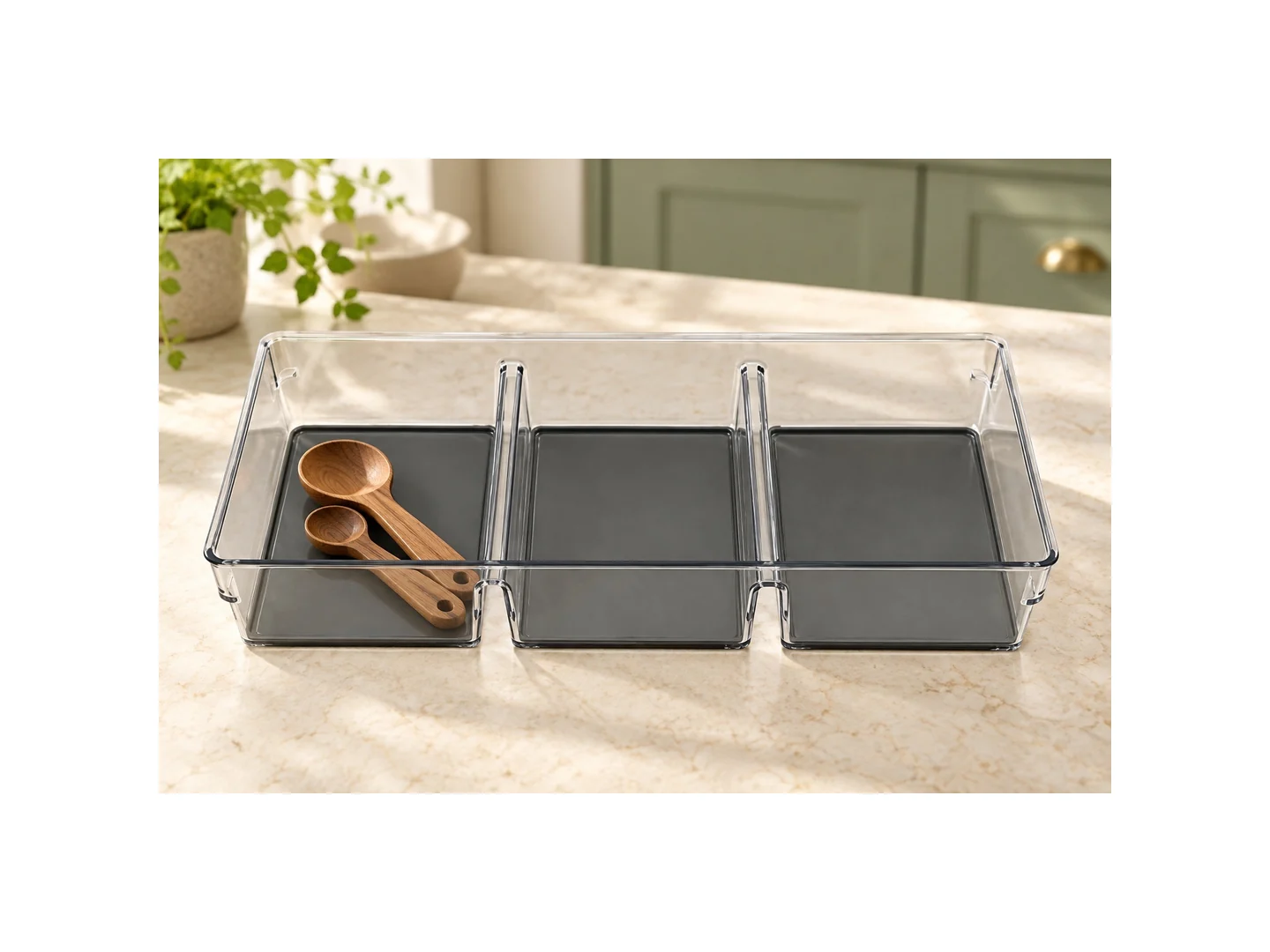 Clear Three-Section Organizer