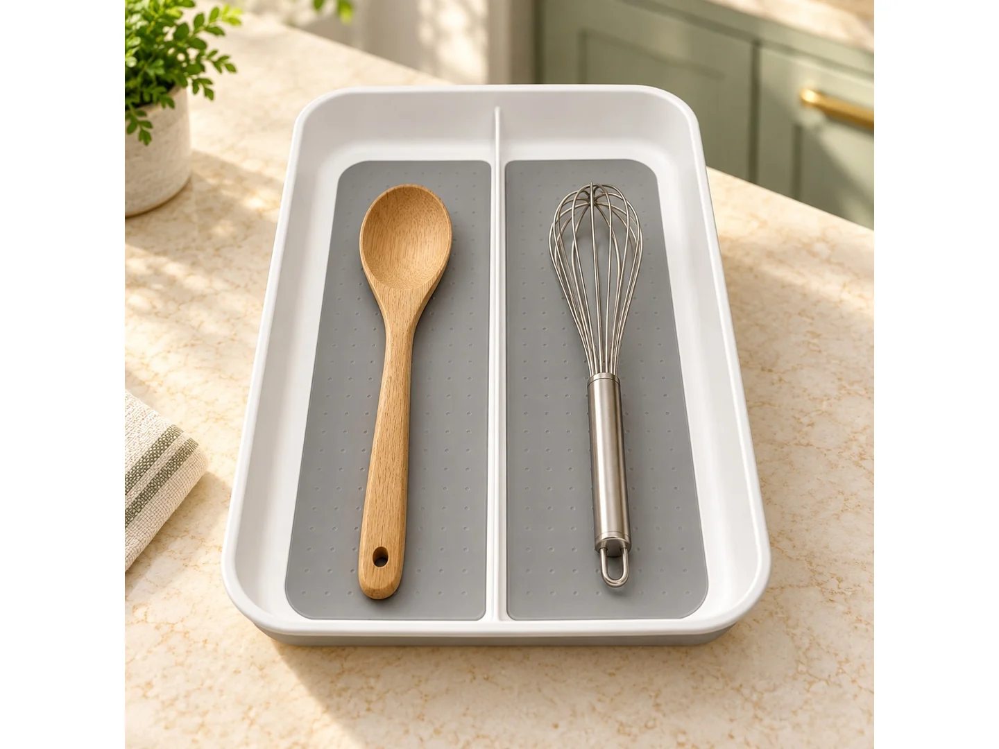 Two-Section Drawer Tray