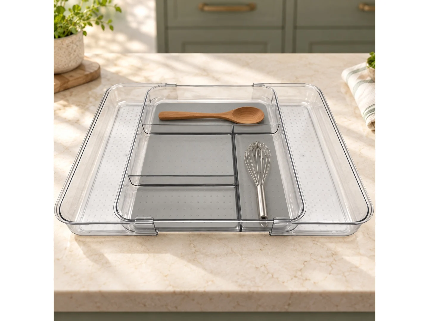 Clear Expandable Utensil Tray