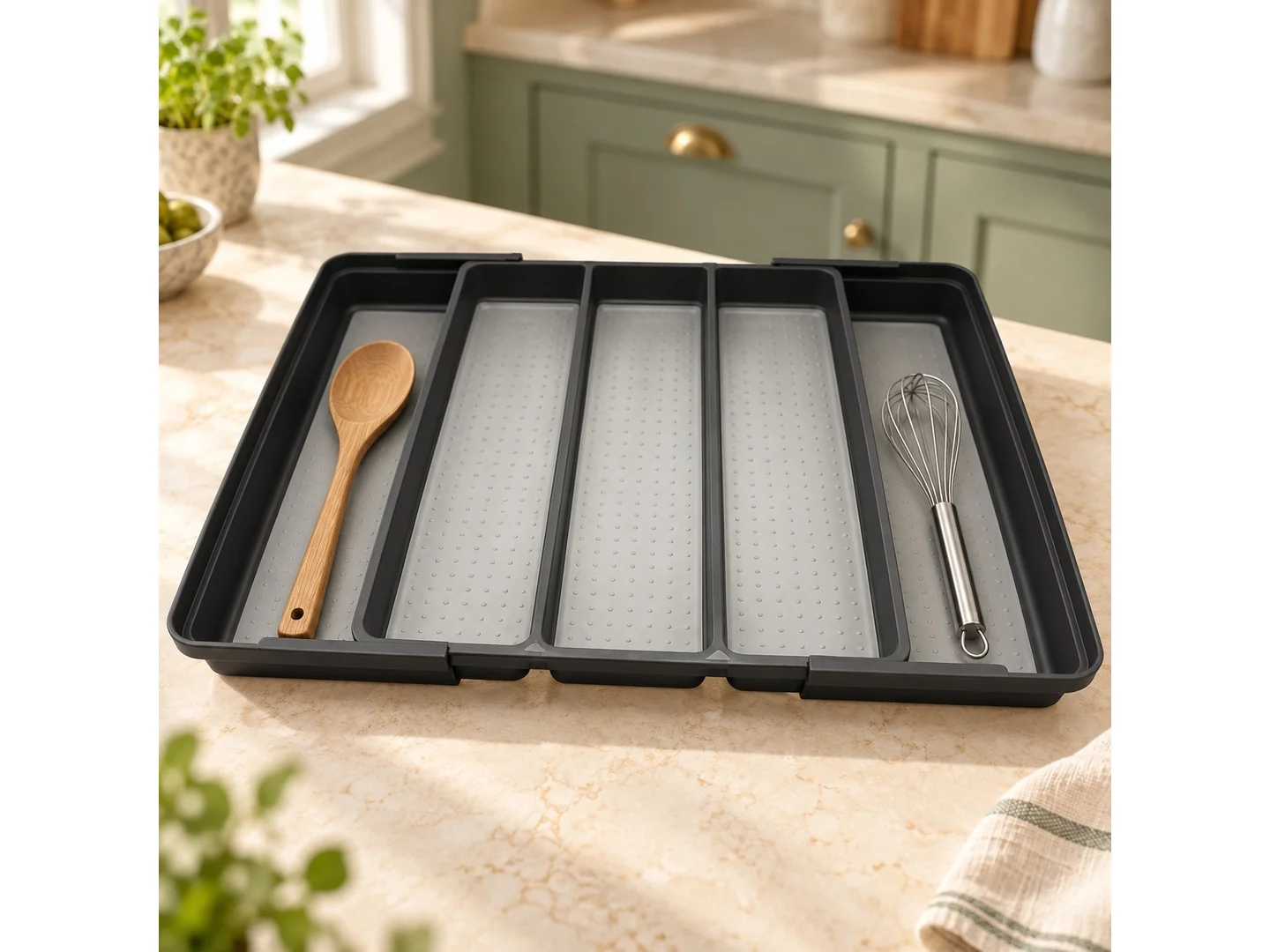Wide Expandable Utensil Tray